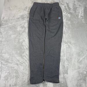 Russell Pants Mens Medium Gray Sweatpants Gym Activewear Logo